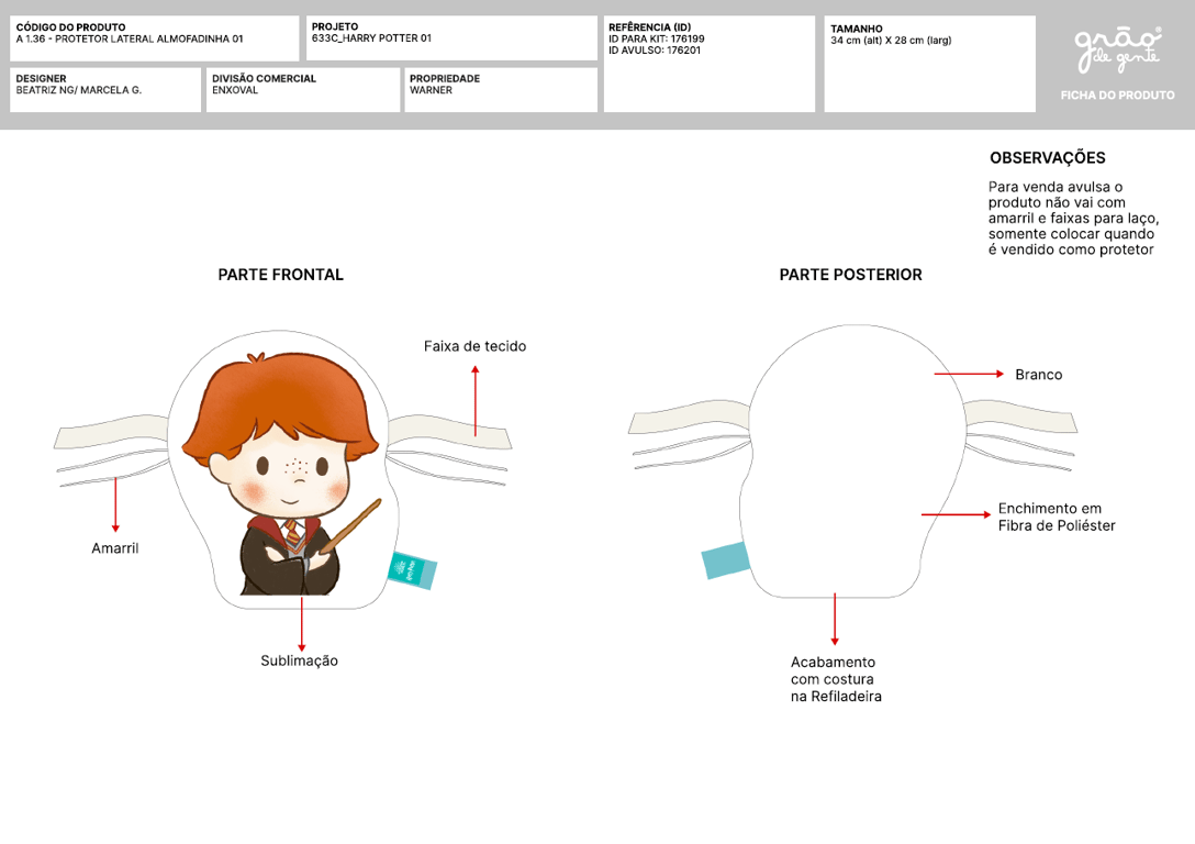 Almofada Amiguinhos Ron Weasley