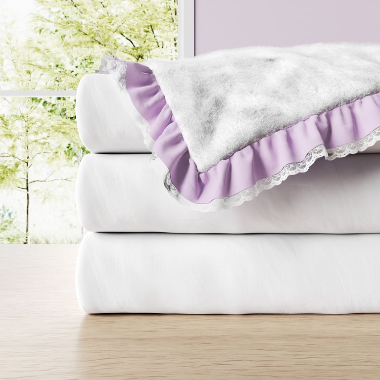 Manta Dupla Face com Soft Brasão Personalizado Lilás 85cm
