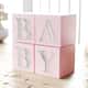 Cubo Decorativo Personalizado Letras do Alfabeto MDF Espelhado Rosa - imagem 1
