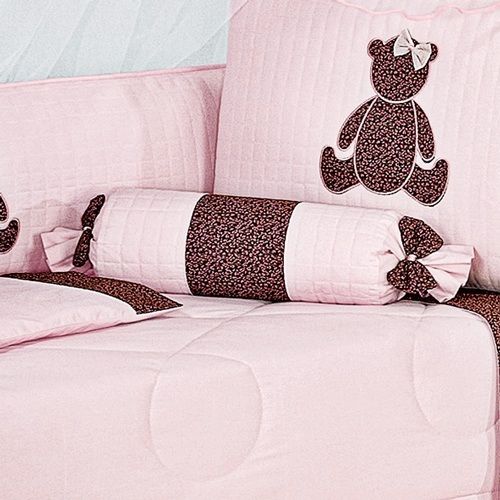 Almofada Apoio Bala Ursa Charme Rosa