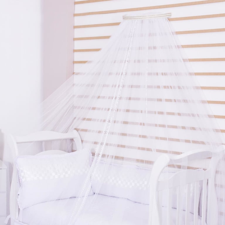 Mosquiteiro Dossel com Suporte Filó Branco Pérola — vista alternativa