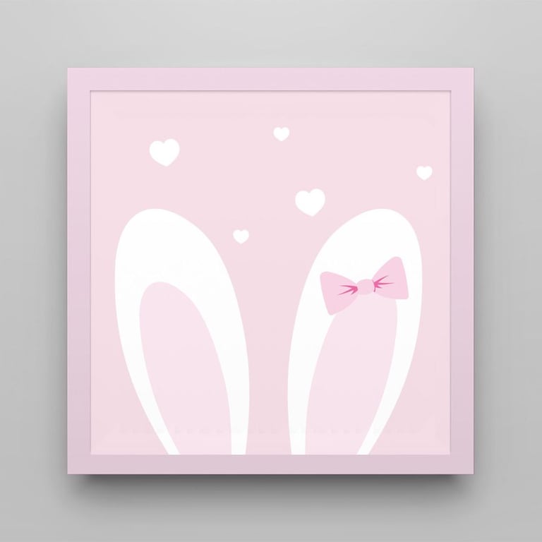 Quadro Amiguinha Orelhinhas Rosa 18cm