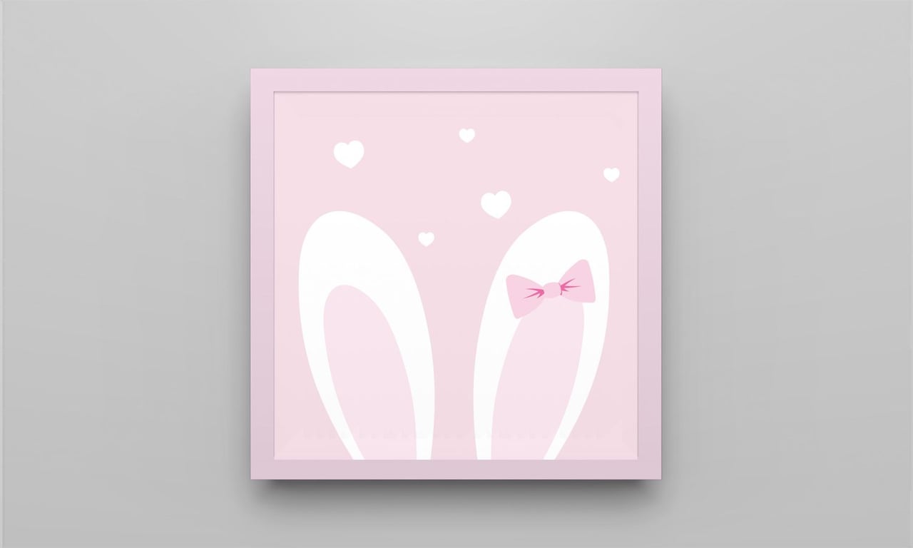 Quadro Amiguinha Orelhinhas Rosa 18cm — vista alternativa