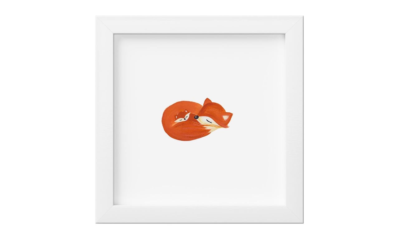 Quadro Aquarela Raposinha Laranja
