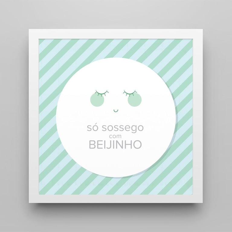 Quadro Só Sossego Verde/Branco 18cm