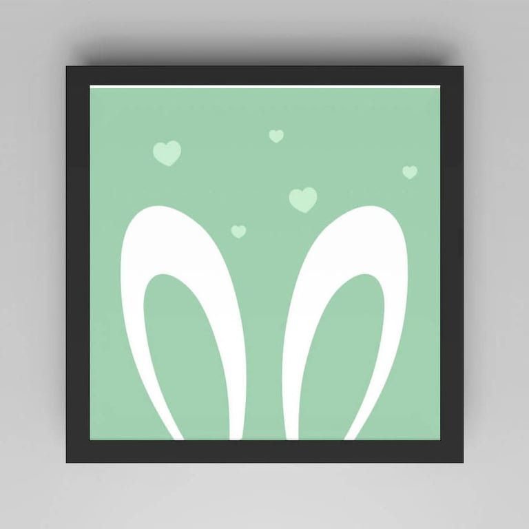 Quadro Amiguinho Orelhinhas Verde/Preto 18cm