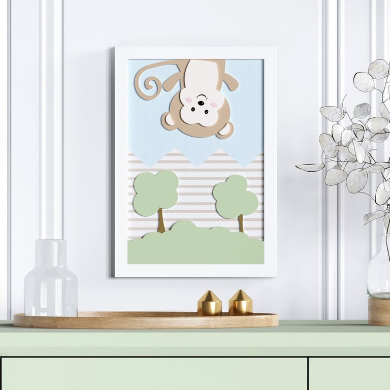Quadro MDF Amiguinho Macaco 36cm — vista alternativa
