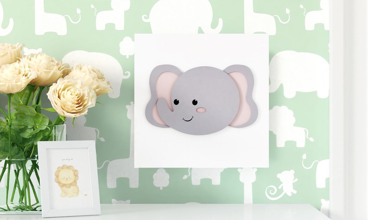 Quadro MDF Amiguinho Elefante 25cm — vista alternativa
