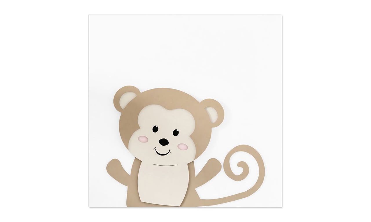 Quadro MDF Amiguinho Macaco 25cm