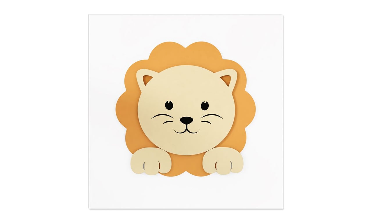Quadro MDF Amiguinho Leão 25cm