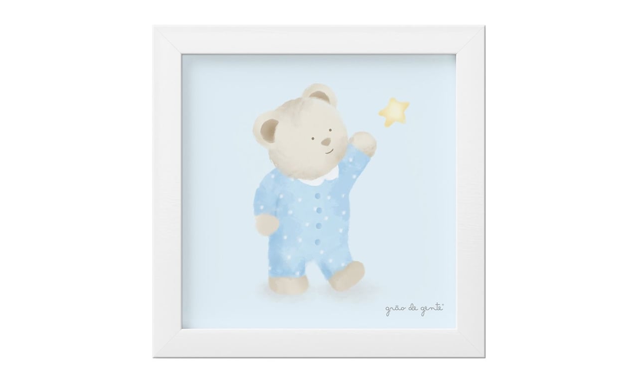 Quadro Ursinho e Estrela 18cm