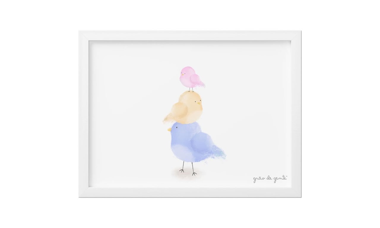 Quadro Passarinhos 33cm