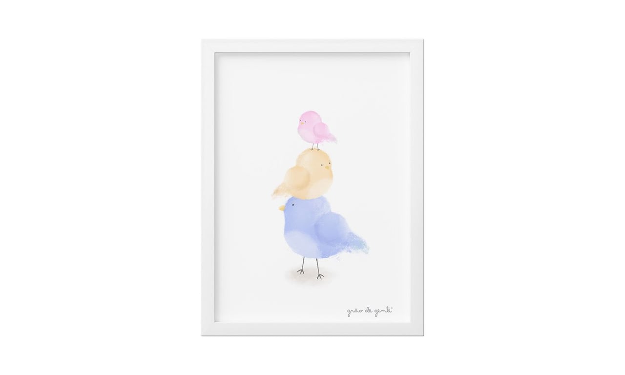 Quadro Passarinhos 25cm