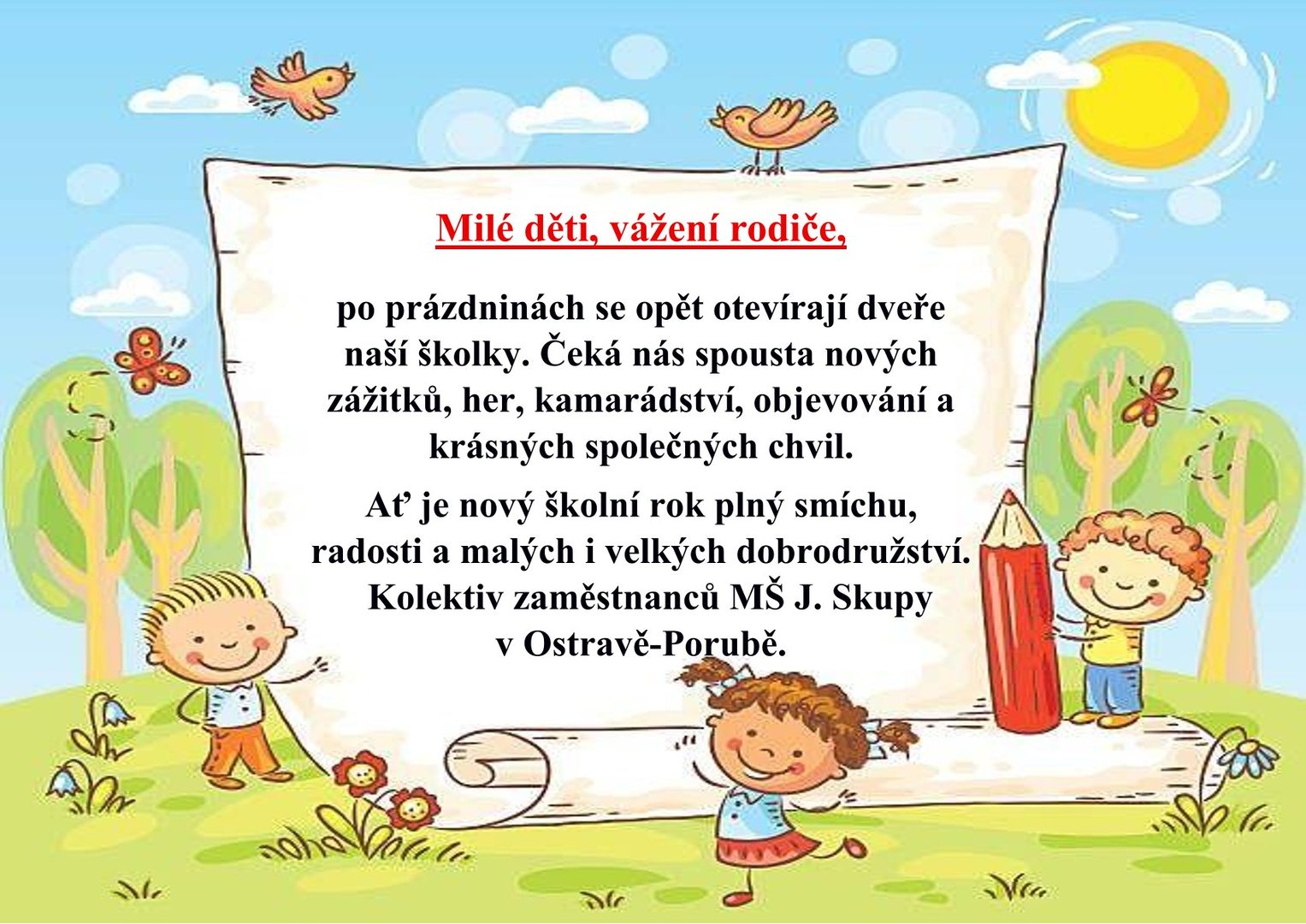 Vítáme Vás v naší školce