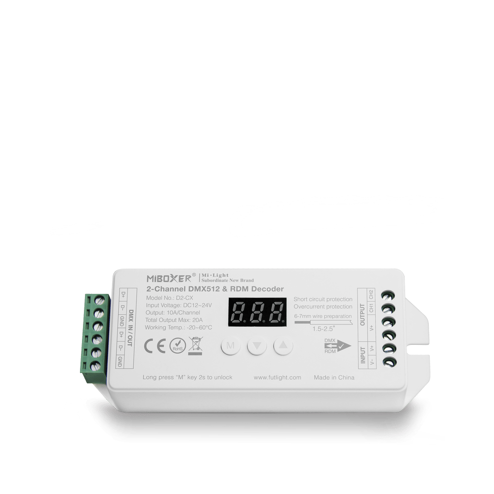 2-Channel Constant Voltage DMX512 & RDM Decoder