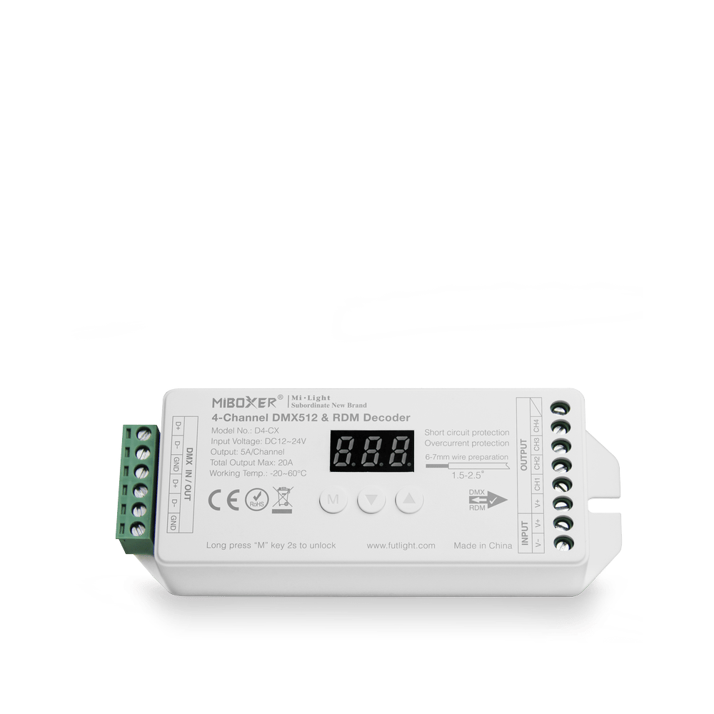 4-Channel Constant Voltage DMX512 & RDM Decoder