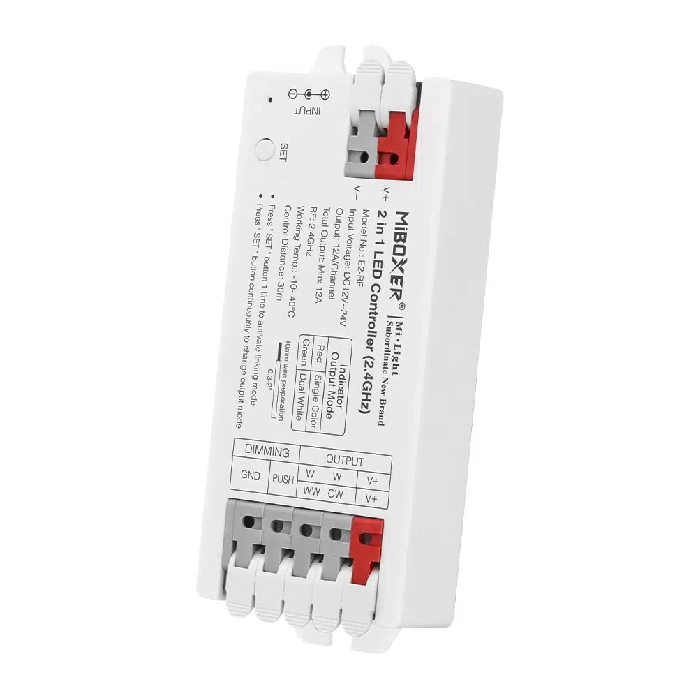 Kontroler 2w1 LED 12-24VDC&nbsp;12A (szybki montaż)