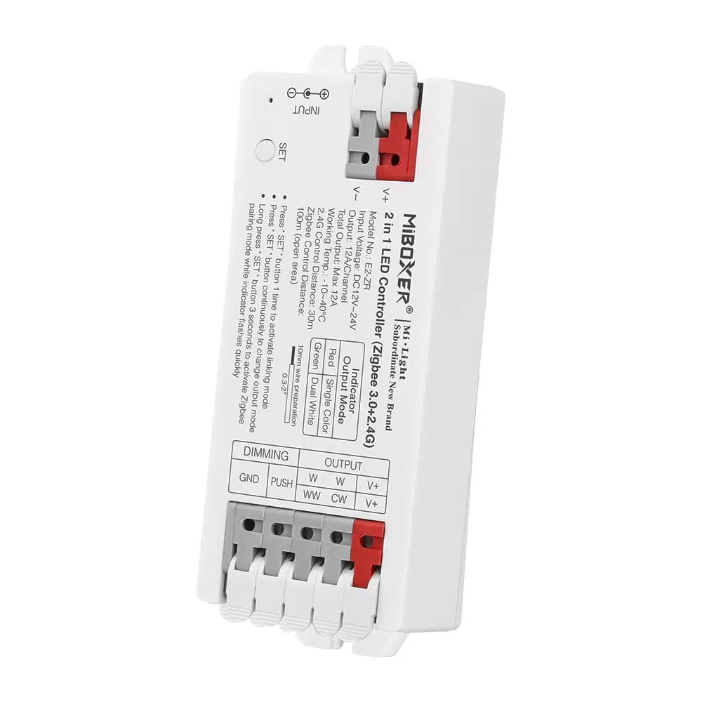 Kontroler 2w1 LED ZigBee&nbsp;3.0 12-24VDC&nbsp;12A (szybki montaż)