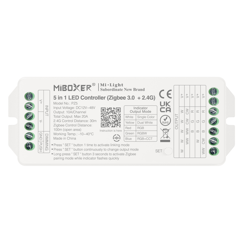 Kontroler 5w1 LED Zigbee 3.0 12-48VDC 20A