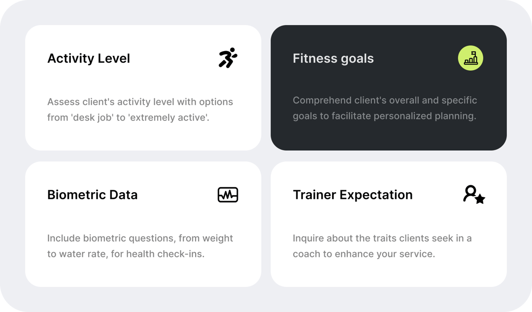 preset fitness questions