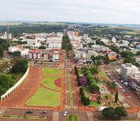 Vista aérea de Medianeira PR, sede do Campus da UTFPR, no Oeste do Paraná.