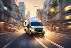 Ambulância em deslocamento urbano