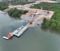 Vista aérea do rio Tocantins em Marabá, com a confluência com o Itacaiúnas ao fundo.