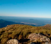 Vista panorâmica de Campo Alegre SC, com vegetação de araucárias e relevo montanhoso ao fundo