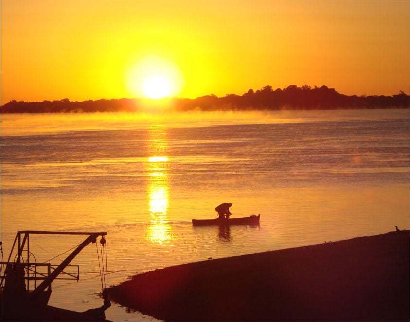 Entardecer no Rio Uruguai em Itaqui RS