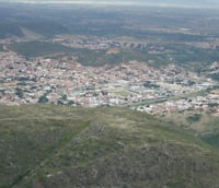 Vista aérea de Jacobina do Piauí, município no Sudeste do estado.