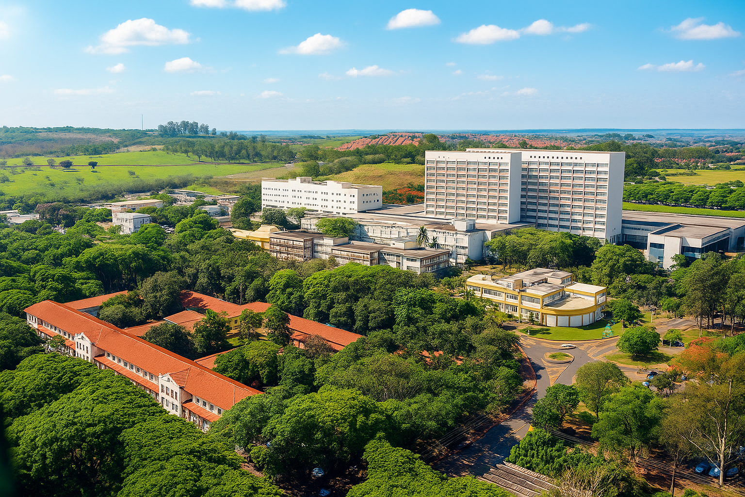 Vista aérea do Hospital das Clínicas de Ribeirão Preto