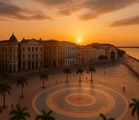 Horizonte do Recife ao entardecer, com rios e pontes em destaque. Recife, onde fica o campus-sede da UFRPE.