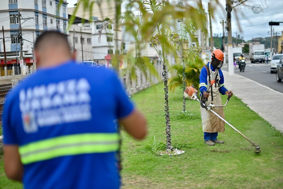 Ilustração das atribuições do cargo: manutenção e limpeza urbana