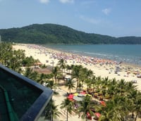 Vista aérea da orla de Praia Grande SP. Crédito: Guia A Melhor Escolha.