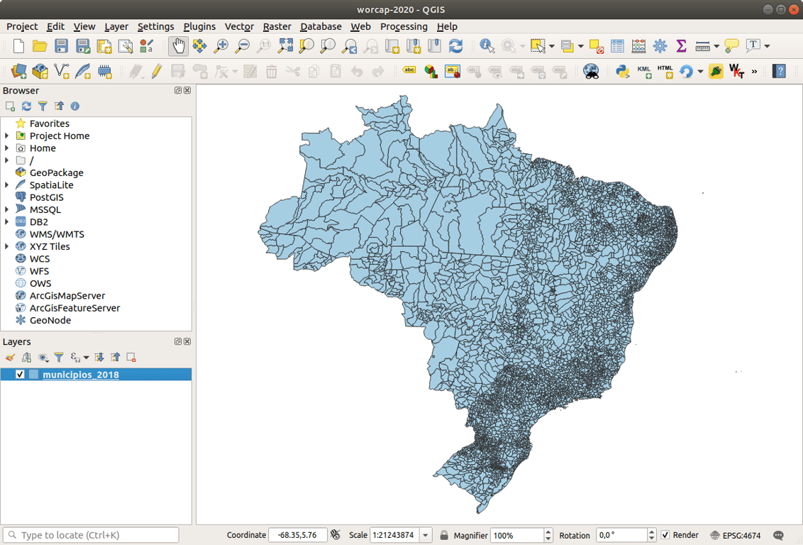 Ilustração de geoprocessamento em SIG