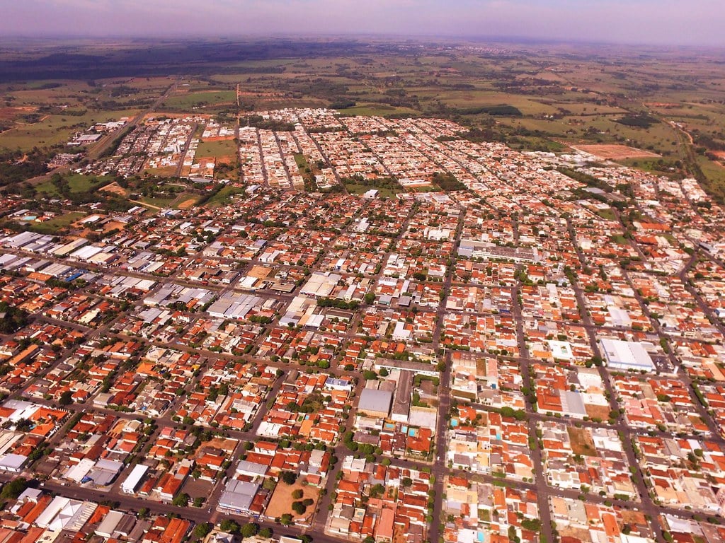 Vista aérea de Dracena, no oeste paulista