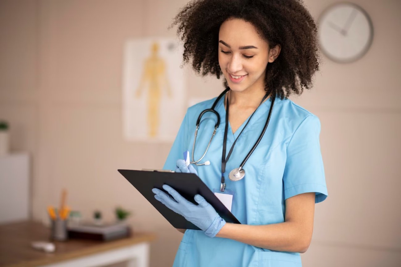 Equipe de enfermagem em ambiente hospitalar moderno