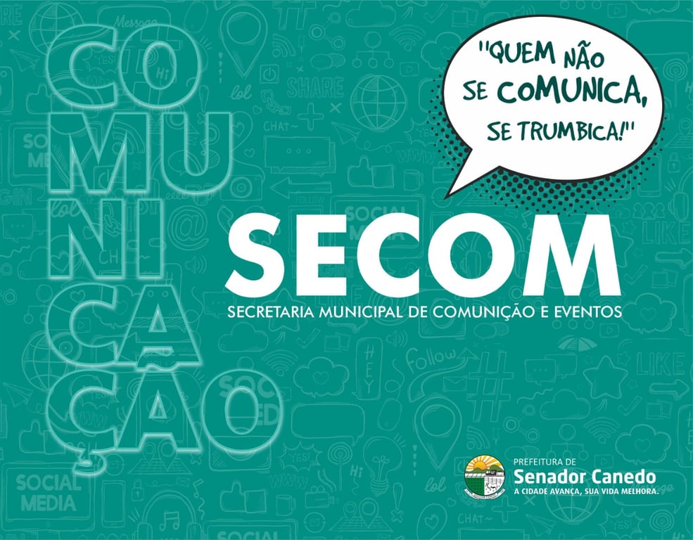 Fachada da Prefeitura de Senador Canedo, com letreiro e brasão municipal