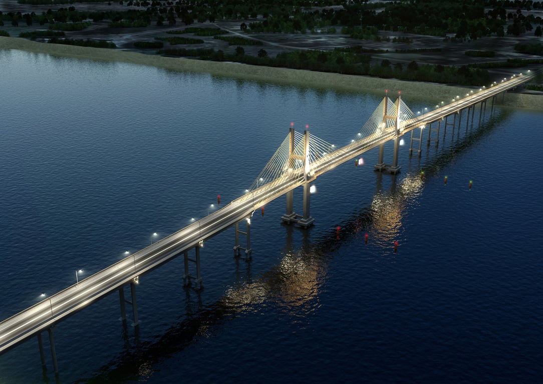 Ponte sobre o Rio Tocantins em Imperatriz MA ao fim da tarde