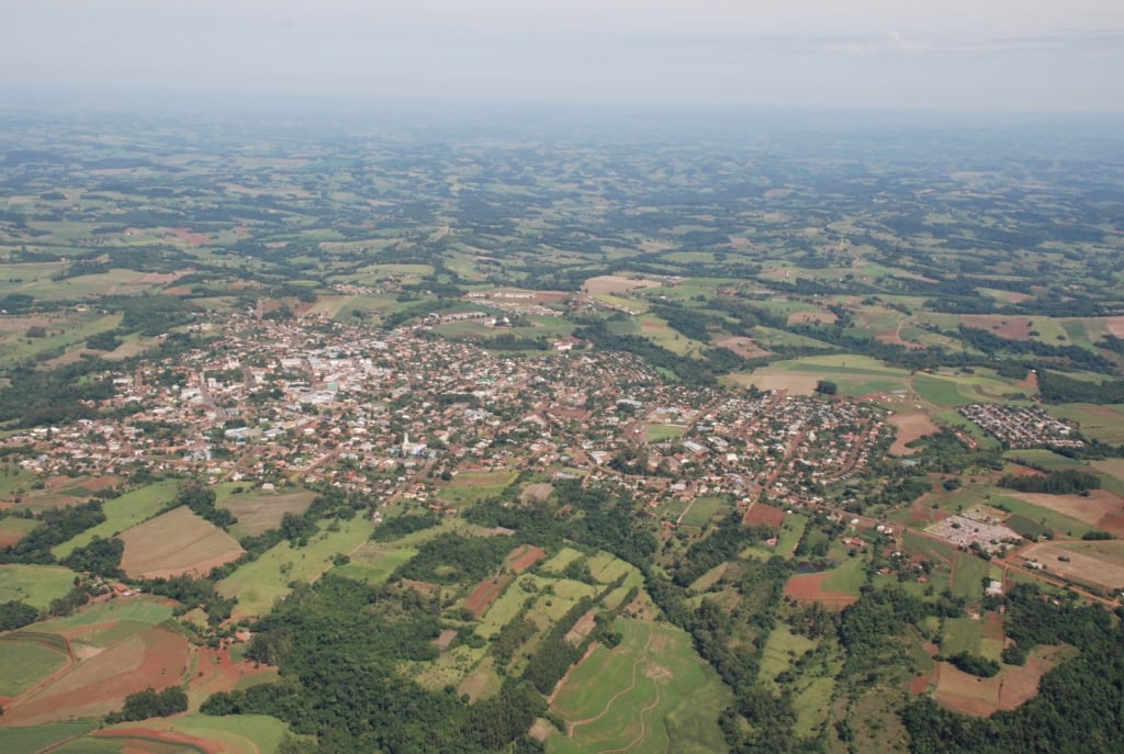 Vista aérea de Crissiumal, no noroeste do RS