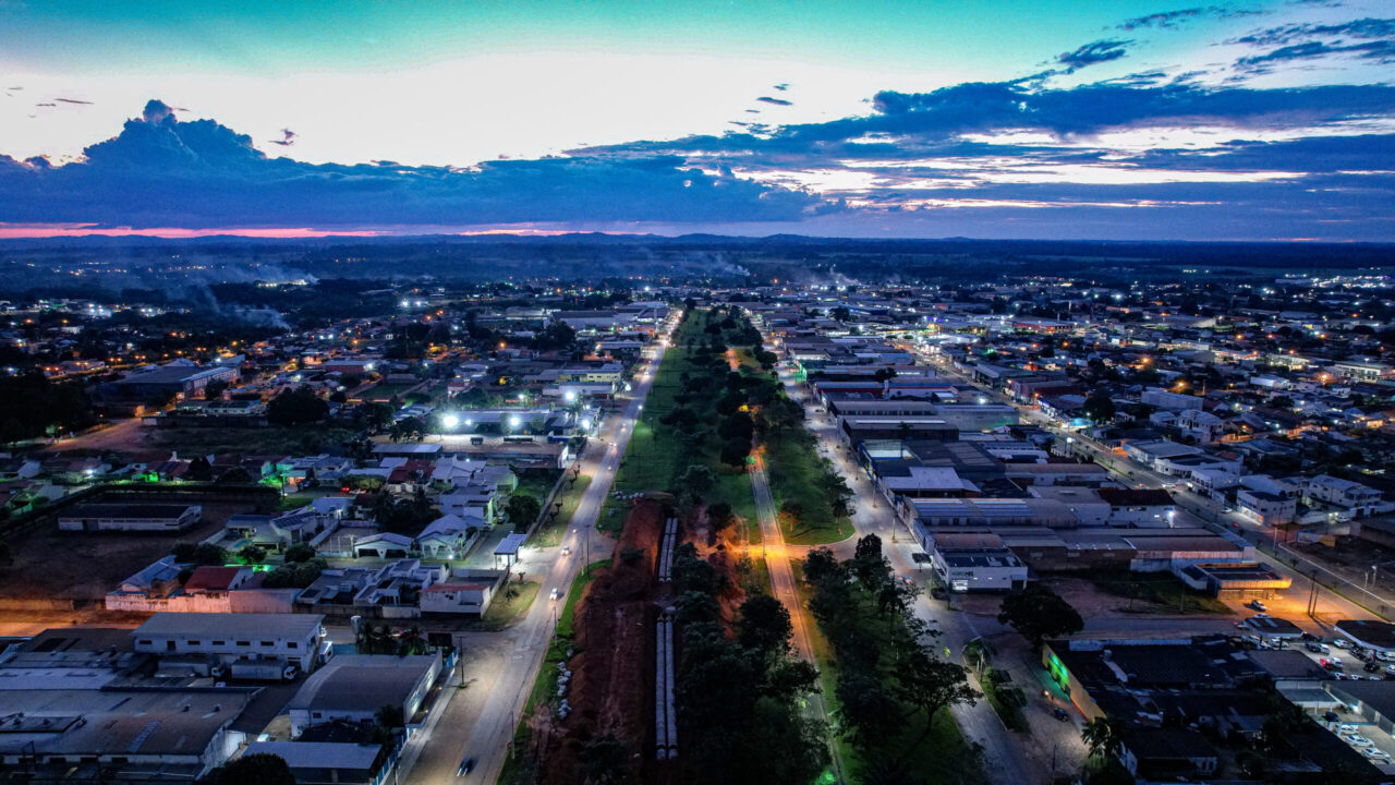 Vista aérea de Ariquemes, polo regional do Vale do Jamari, em Rondônia