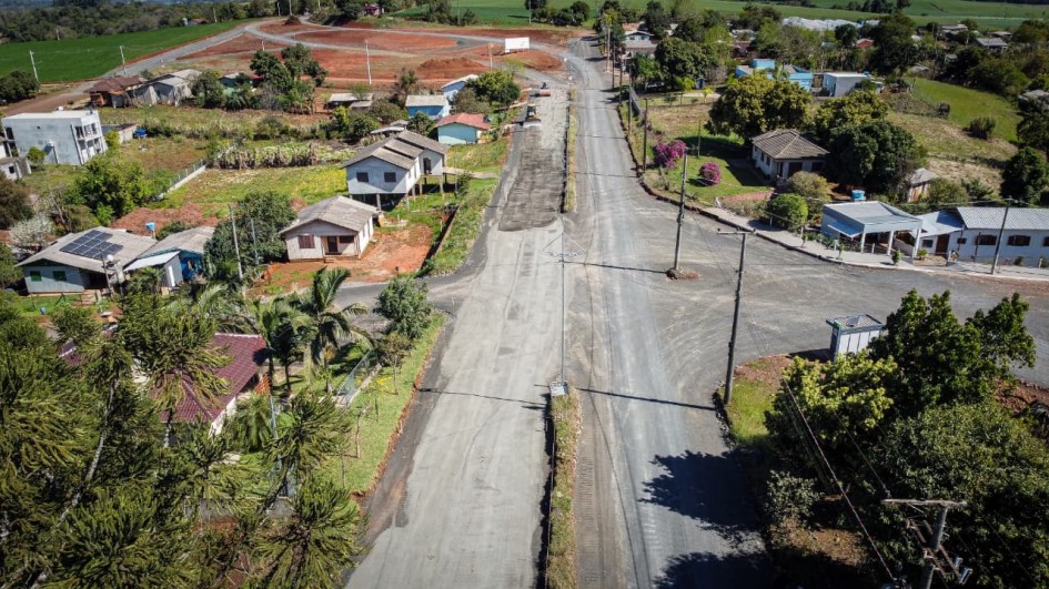 Vista aérea de Crissiumal RS, com áreas urbanas e entorno agrícola