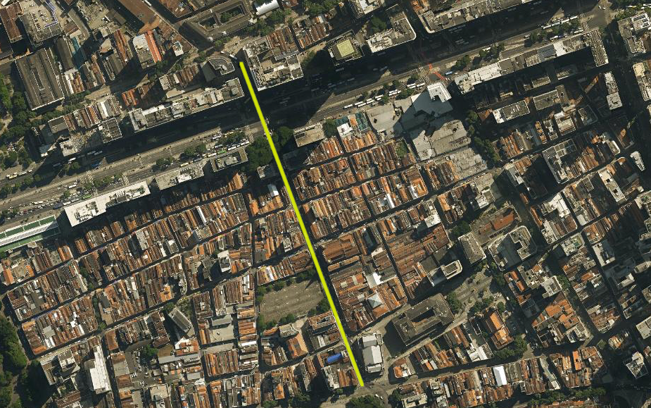 Vista aérea de Pinhal Grande RS, com quadras e vias em padrão reticular