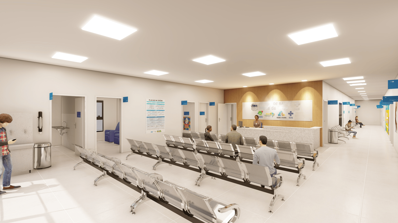 Corredor de unidade básica de saúde no interior do Brasil