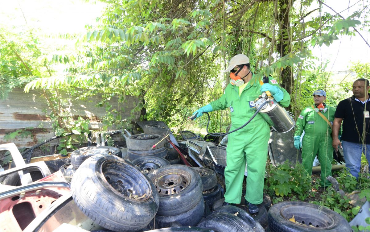 Profissionais em ação de combate ao Aedes aegypti