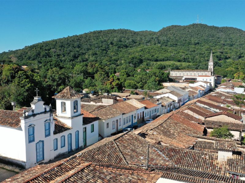 Vista aérea de cidade do interior