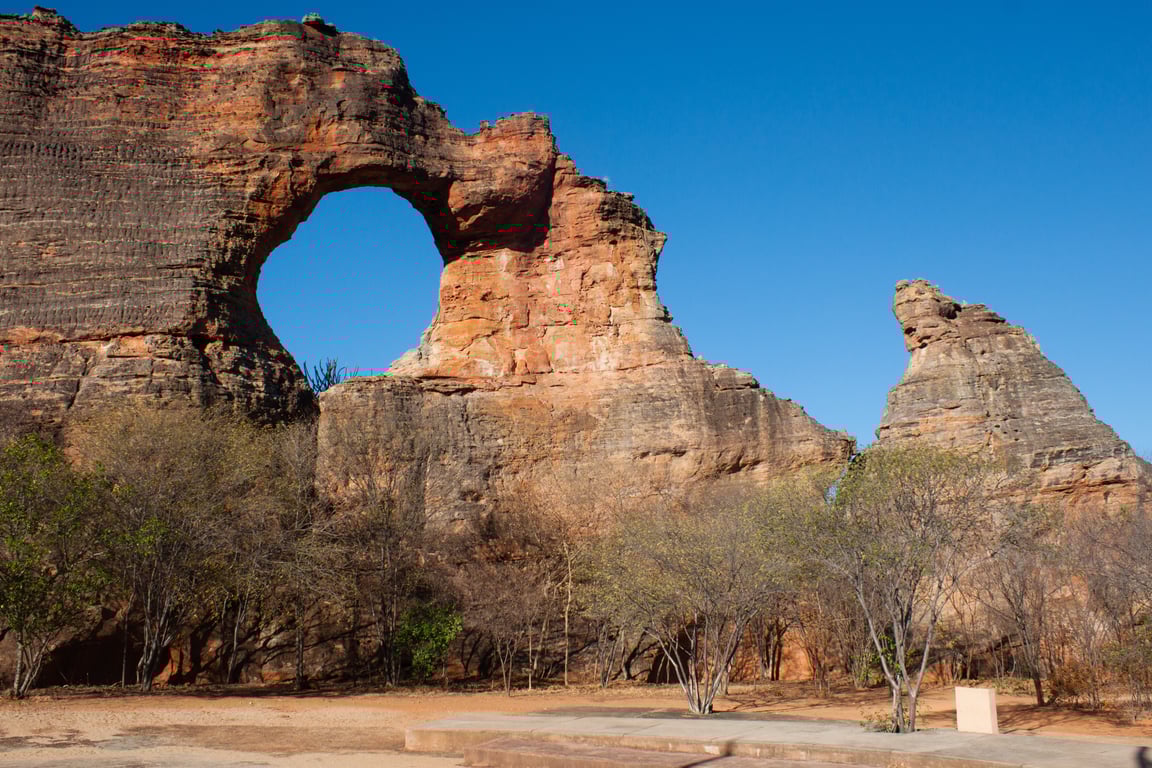Formações rochosas no Parque Nacional da Serra da Capivara