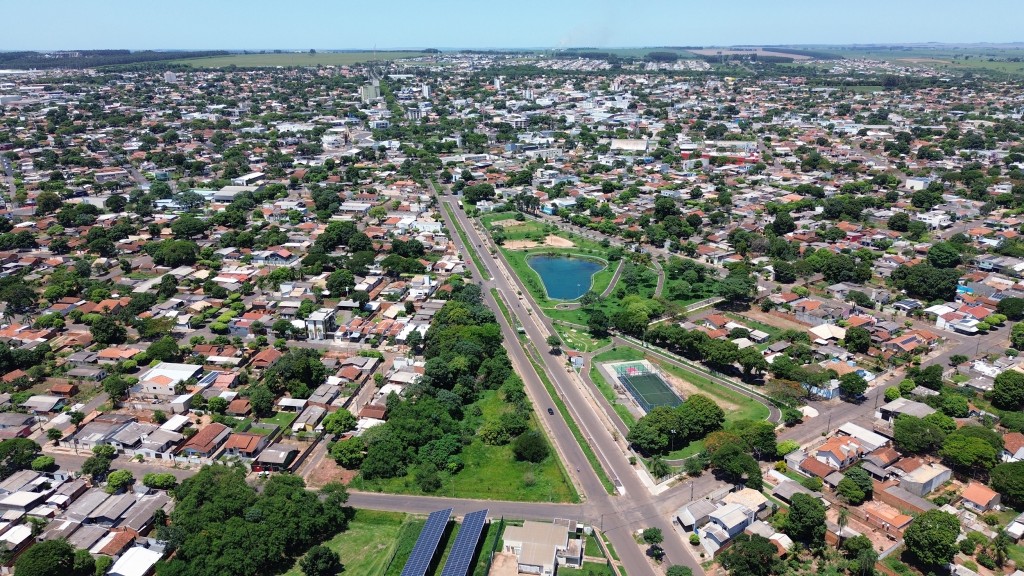 Vista aérea da malha urbana de Naviraí-MS