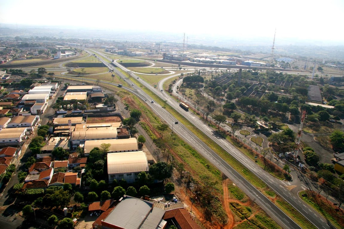 Vista aérea do interior paulista, representando a região de São José do Rio Preto
