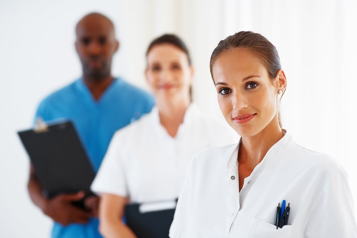 Profissionais de saúde em hospital